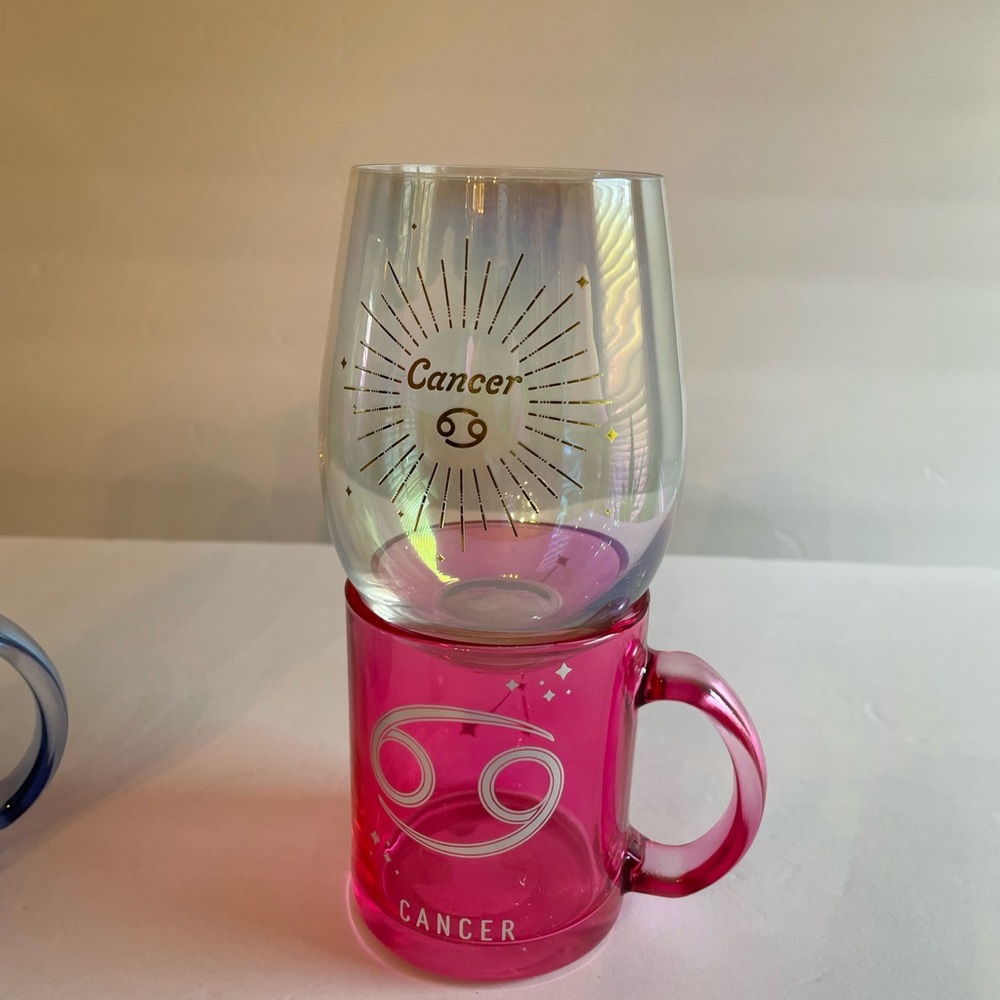 Cancer zodiac glass set